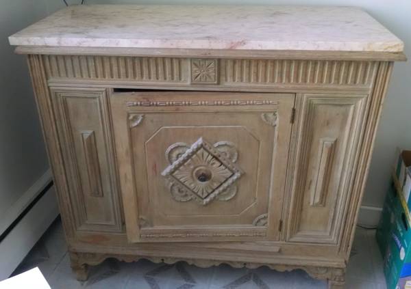 Antique table with marble top