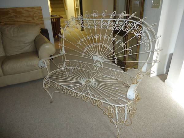Antique Victorian Love Seat Twisted Wire