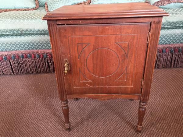 Antique Vintage Cigar Humidor Cabinet Night Stand