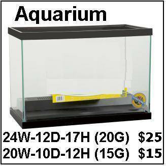 Aquarium 15G 10 and 20G 15, Reptile Tank, Pet Crate, Leash, Cat Tray (Burke  Braddock)