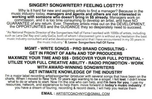 Artist Development Singer