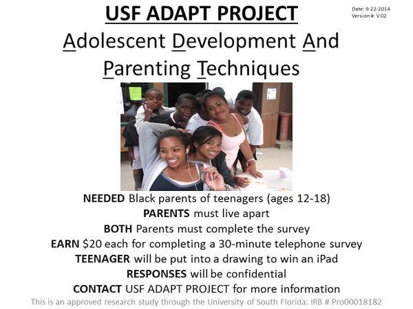 ATTENTION AFRICAN AMERICAN PARENTS INTERESTED IN EARNING 20 DOLLARS