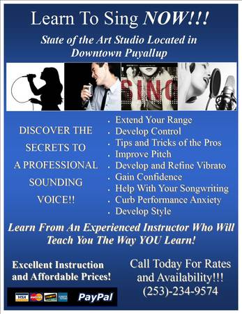 Attention Singers learn The Secrets To A Professional Sounding Voice (Puyallup)