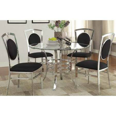 Aurora 5PC Dining Table with Glass Top  Wholesale Prices (San Francisco)