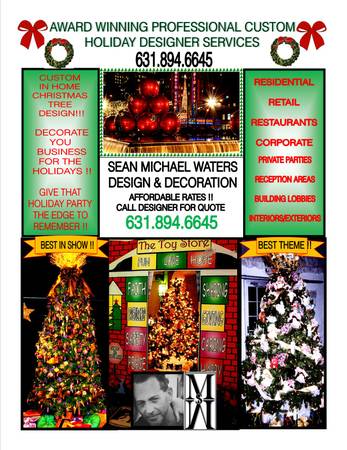AWARD WINNING DESIGNER HOLIDAY DECORATING SERVICES AVAILABLE