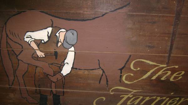 BARN WOOD PAINTING (THE FARRIER )
