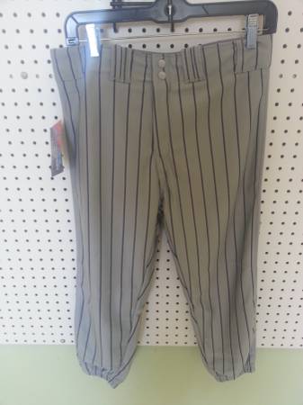 Baseball Pants Gray with Royal Pinstripes