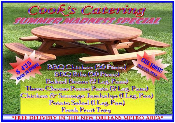 BBQ .... OUTDOOR FUN AFFORDABLE CATERING SERVICES (NEW ORLEANS)