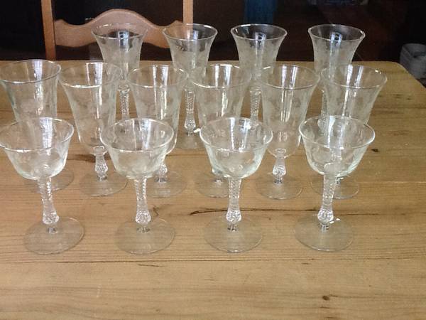 Beautiful etched goblets