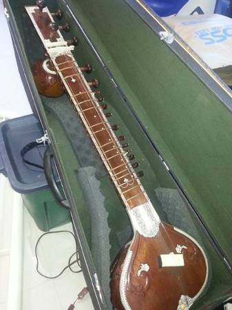 beautiful indian sitar mumbai instrument