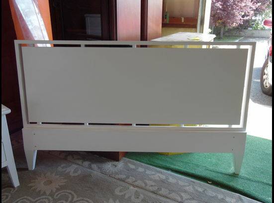 Beautiful Large White Distressed Queen Headboard