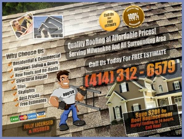 Best Roofing ContractorLOWEST PRICES (Milwaukee  All Areas)