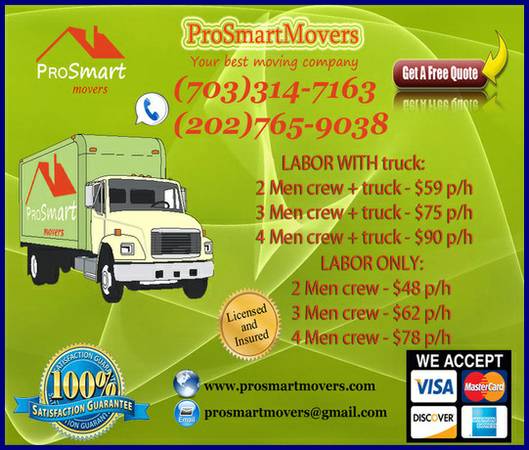 FAST, EASY, STRESS FREE amp AFFORDABLE MOVING. JUST CALL (DC MD VA METRO AREA)