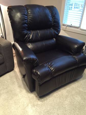 Black leather recliner