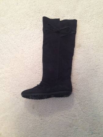 Black Suede Knee High Boots