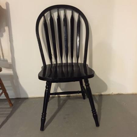 Black Windsor style wood chair