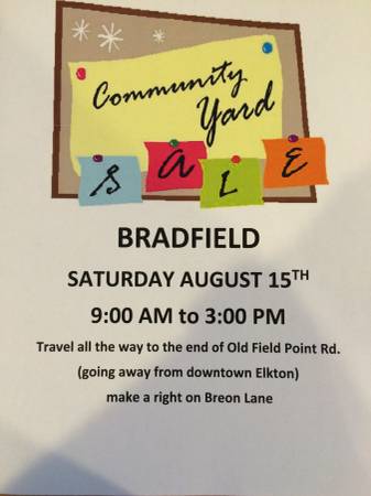 Bradfield Community Yard Sale (Elkton)