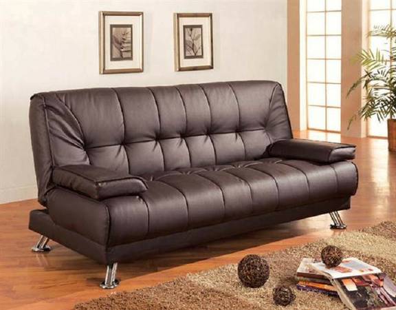 BRAXTON BROWN LEATHERETTE SOFA BED