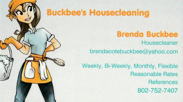 BUCKBEES HOUSECLEANING (FranklinChittendenGrand Isle County)