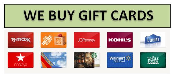 BUYING GIFT CARDS WE PAY TOP DOLLAR (18388 coastal hwy Lewes Delaware 19958)