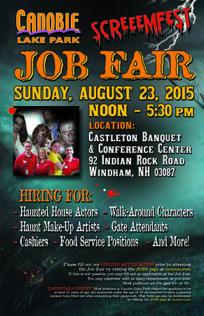 canobie Lake Park Screeemfest JOB FAIR 82315 (castleton