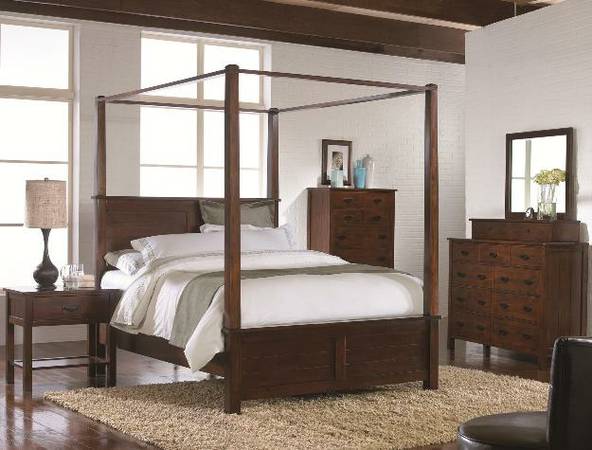 CANOPY 7pc SOLID WOOD Bedroom Set STILL IN BOXES