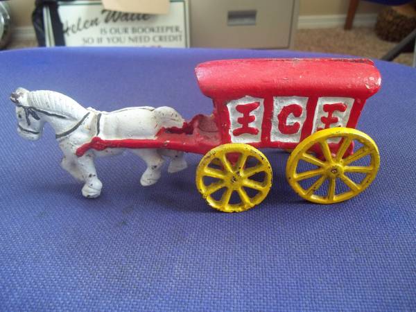 Cast Iron Horse and Ice Wagon