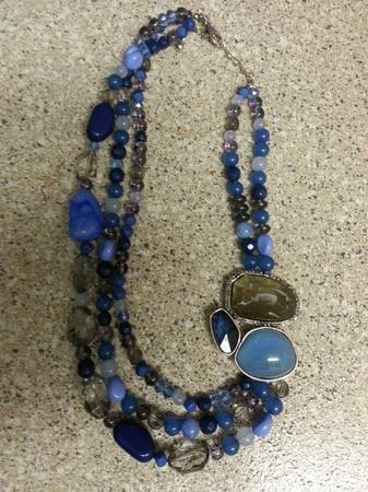 Chicos Statement Blue Necklace new