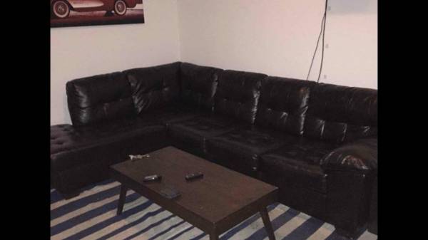 Chocolate brown sectional couch