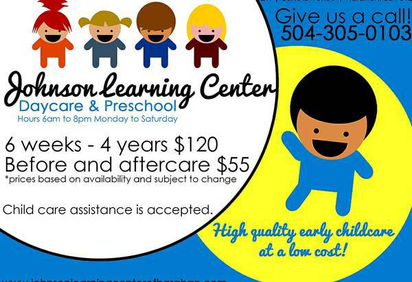 Class A daycare has openings at a special rate (Kenner)