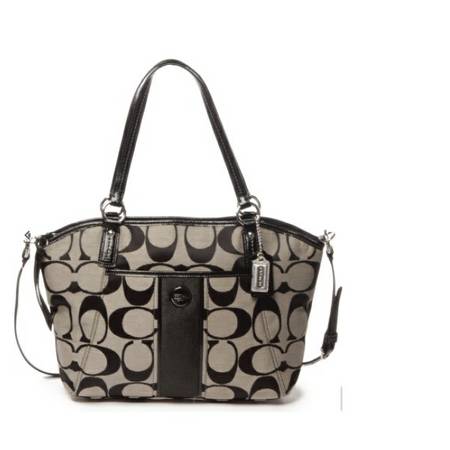 Coach Signature Stripe Large Tote with Cross