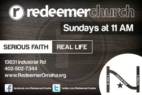 Come join our community at Redeemer Church (13831 Industrial Rd.)