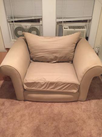 Comfortable oversized beige chair