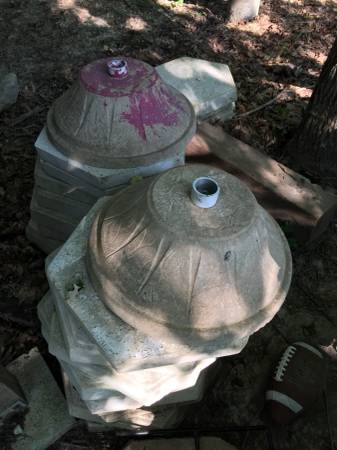 Concrete deck umbrella holder