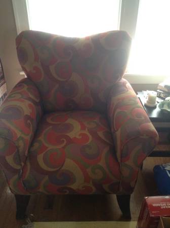 Contemporary modern swirl pattern armchair