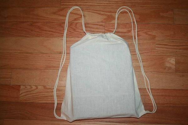 Cotton Canvas BackpackHandbag w Drawstrings
