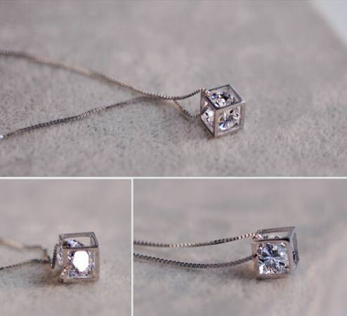 Crystal in Cube Necklace