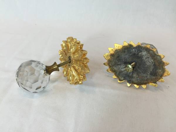 Cut Glass amp Gold Dresser Drawer Pulls