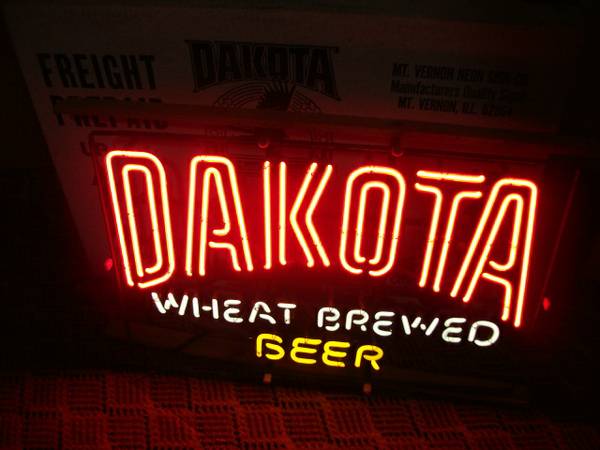 DAKOTA beer N.O.S. neon beer sign