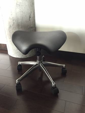 Design Within Reach Leather Saddle Stool