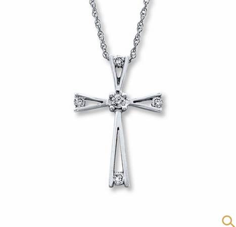 Diamond Cross Necklace 110 ct tw Round