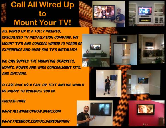 Did you get a new TV Have All Wired Up come mount it (TV MOUNTING)