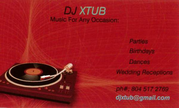 DJ  X TUB in VA (Richmond)