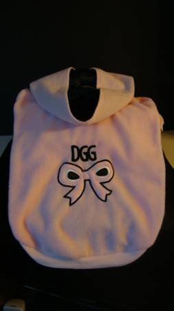 Dog Gone Gorgeous DGG Pink Fleece Dog Sweater Coat Hoodie w DGG logo (santa clara)