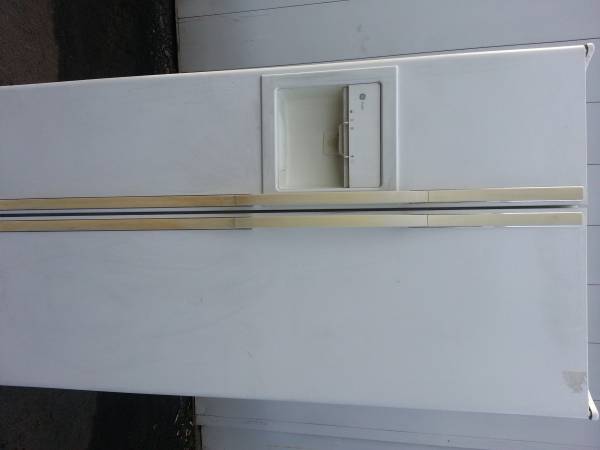 double door fridge white GE profile