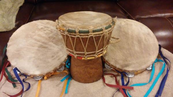 Drum and tambourines