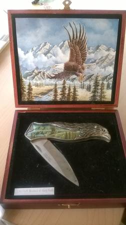 eagle engraved handle knife