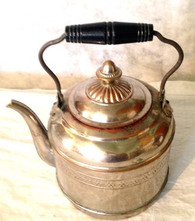 Early Ornate Silver plated Tea Potkettle