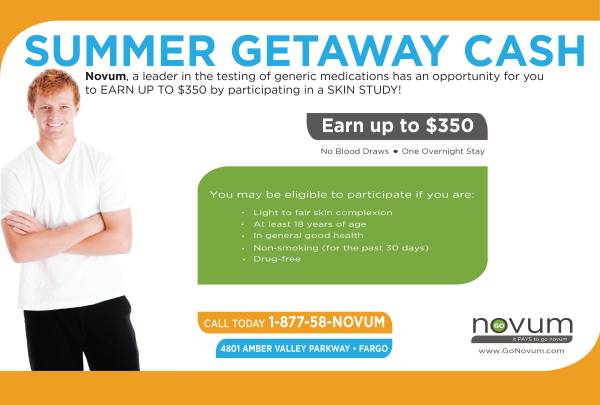 EARN UP TO 350.00 FAST WITH NOVUM (Fargo)