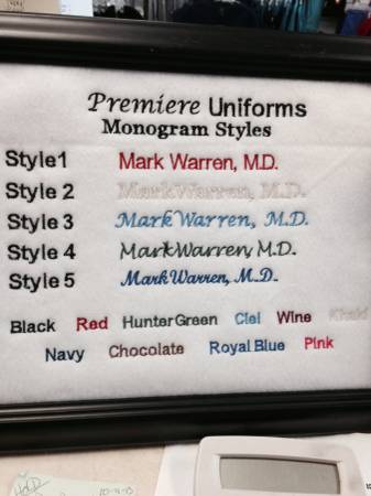 Embroidery, Monograms, Company Logos (FayettevilleRogers)